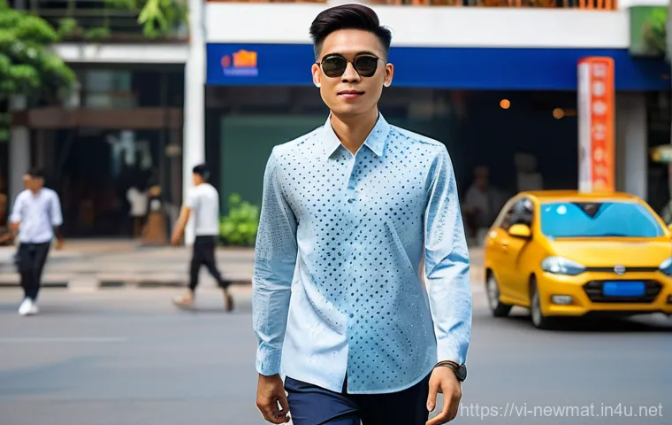 스마트 패브릭 - **Prompt:** A young Vietnamese professional, approximately 30 years old, male, dressed in a stylish,...